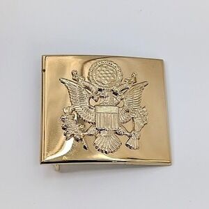 VTG Vanguard V-21 US Military Eagle Great Seal Belt Buckle Gold Tone Made in USA